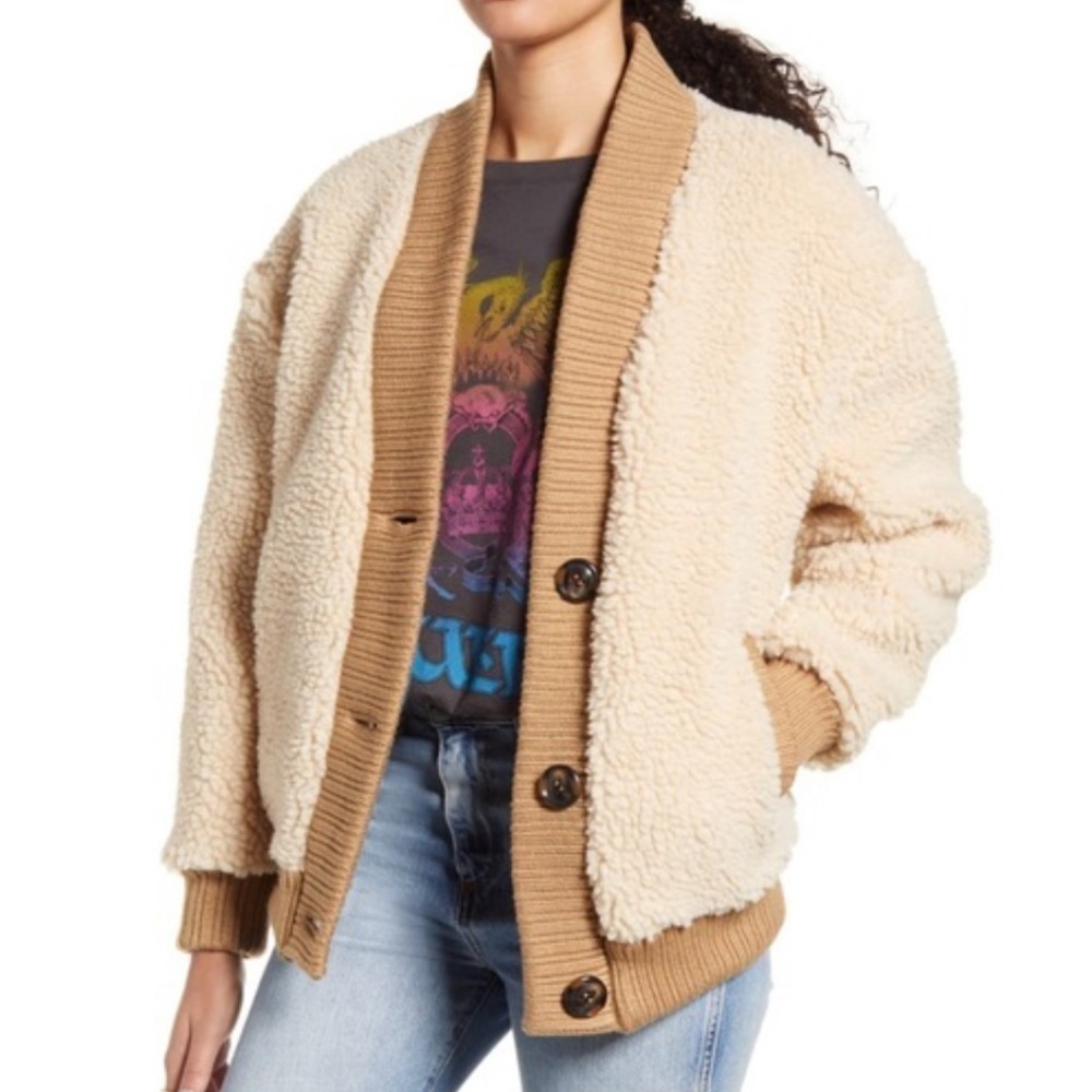 BP Cream and Tan Teddy Jacket